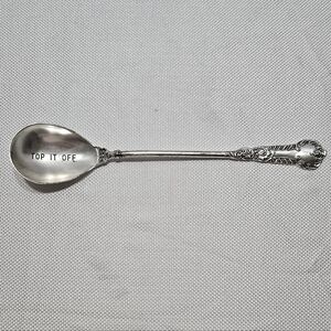 Mud‎ Pie Silver Tone Serving Spoon Top It Off Engraved
